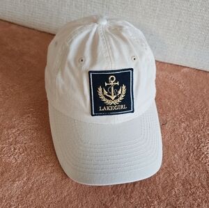 LAKEGIRL White Cotton Velcro Backing Embrodered Logo